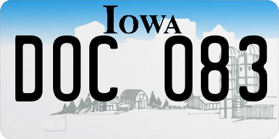 IA license plate DOC083