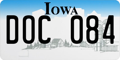 IA license plate DOC084