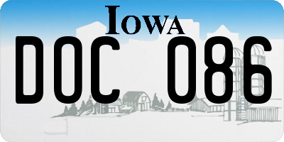IA license plate DOC086