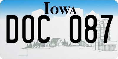 IA license plate DOC087