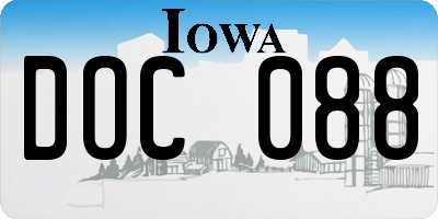 IA license plate DOC088