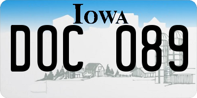 IA license plate DOC089
