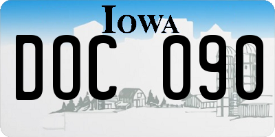 IA license plate DOC090