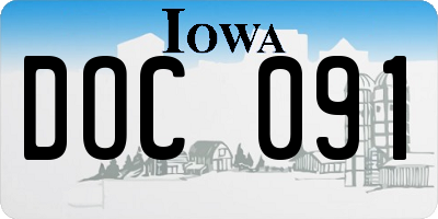 IA license plate DOC091