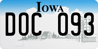 IA license plate DOC093