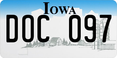 IA license plate DOC097