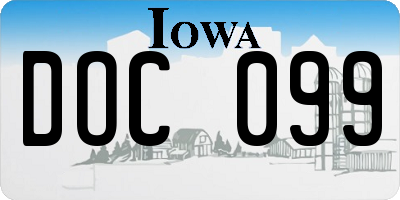 IA license plate DOC099