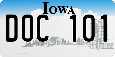IA license plate DOC101