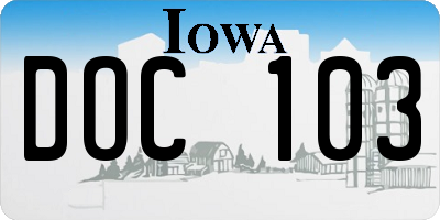 IA license plate DOC103