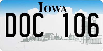 IA license plate DOC106