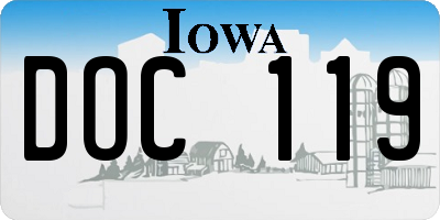 IA license plate DOC119
