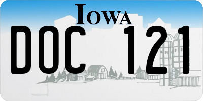 IA license plate DOC121