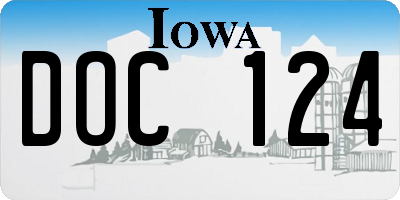 IA license plate DOC124