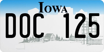 IA license plate DOC125