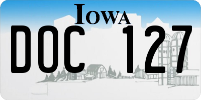 IA license plate DOC127