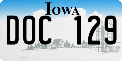 IA license plate DOC129