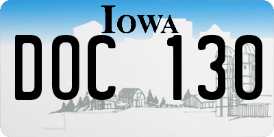 IA license plate DOC130