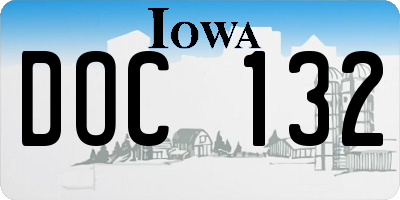 IA license plate DOC132