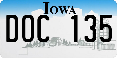 IA license plate DOC135