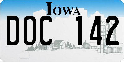 IA license plate DOC142