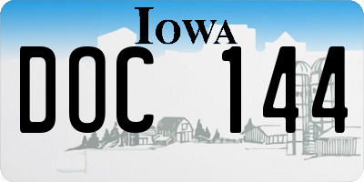 IA license plate DOC144