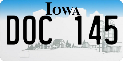 IA license plate DOC145