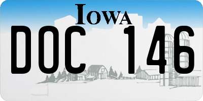 IA license plate DOC146