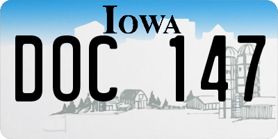 IA license plate DOC147
