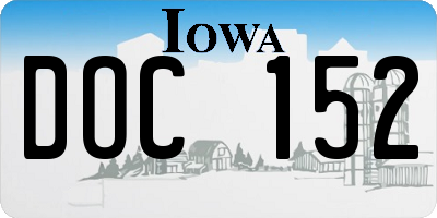 IA license plate DOC152
