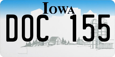 IA license plate DOC155