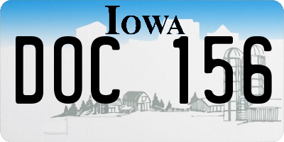 IA license plate DOC156
