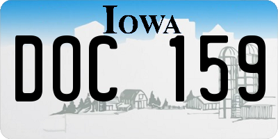 IA license plate DOC159