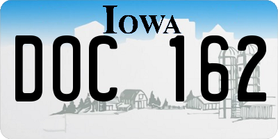 IA license plate DOC162