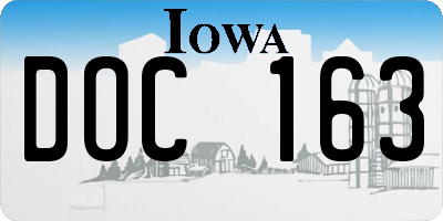 IA license plate DOC163