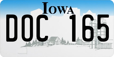 IA license plate DOC165