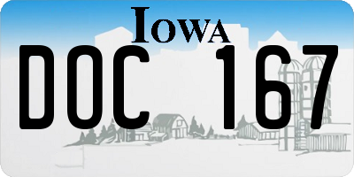IA license plate DOC167