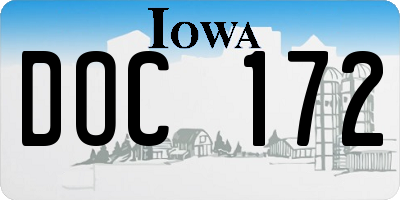 IA license plate DOC172