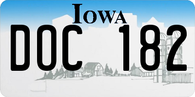 IA license plate DOC182