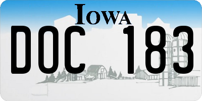 IA license plate DOC183