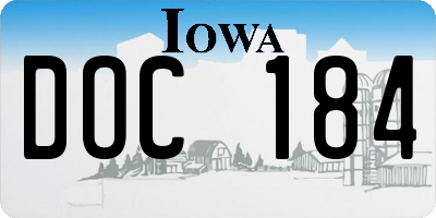 IA license plate DOC184