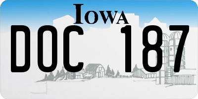IA license plate DOC187