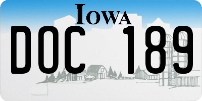 IA license plate DOC189