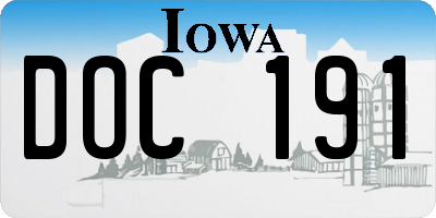 IA license plate DOC191