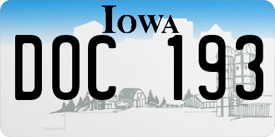 IA license plate DOC193