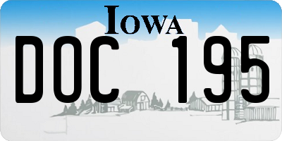 IA license plate DOC195