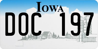 IA license plate DOC197