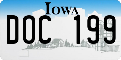 IA license plate DOC199