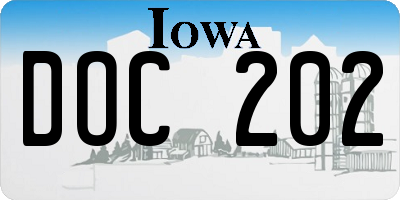 IA license plate DOC202