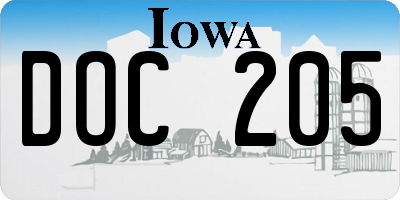 IA license plate DOC205