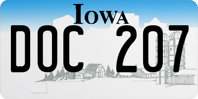 IA license plate DOC207